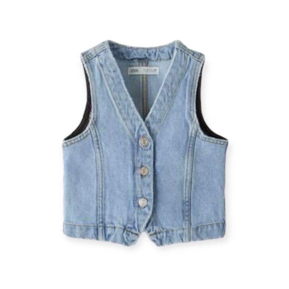 Zara Washed Denim Vest Size 9/10